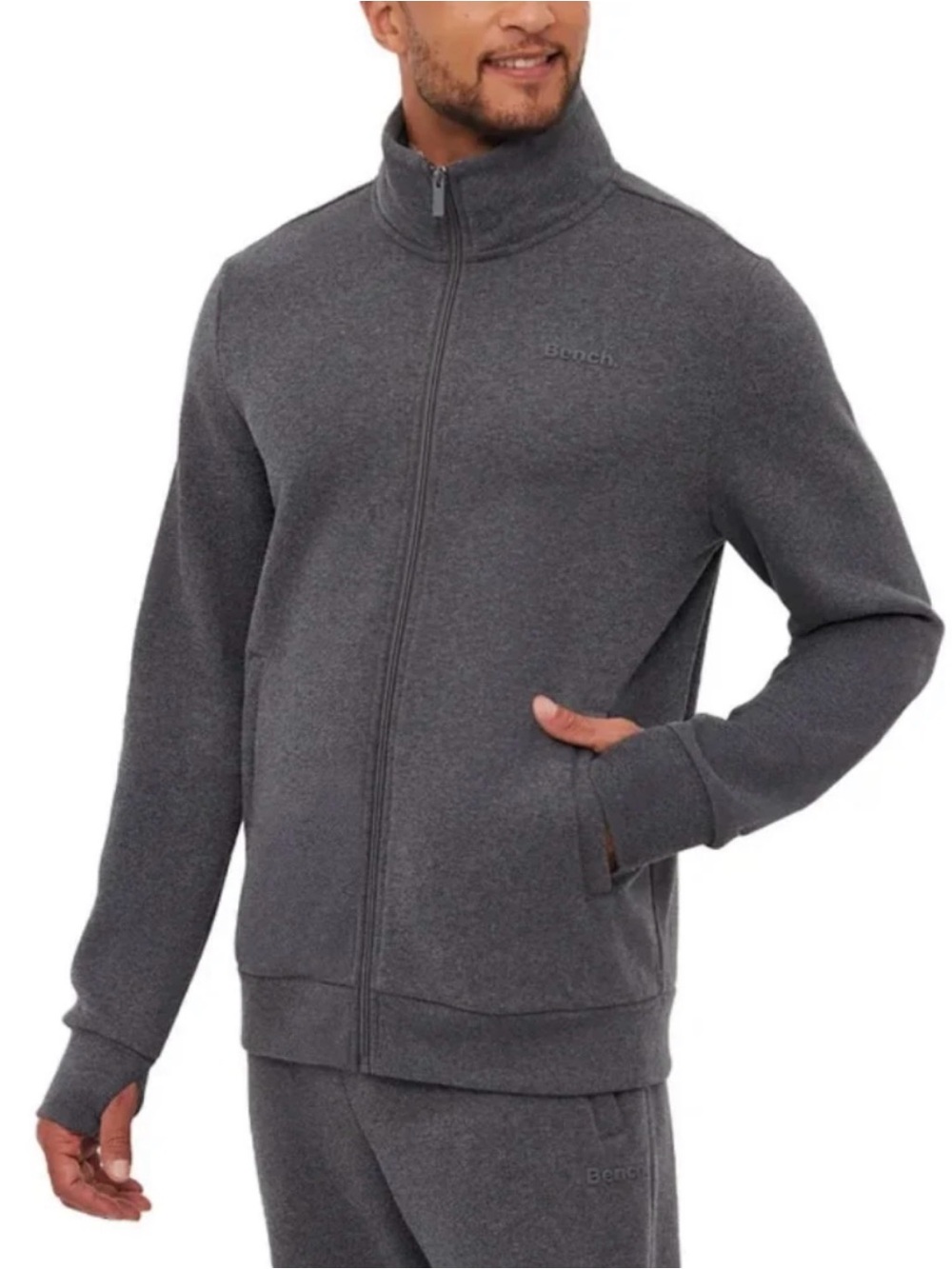 MEN'S BENCH FULL ZIP FLEECE SWEATER - SMALL
